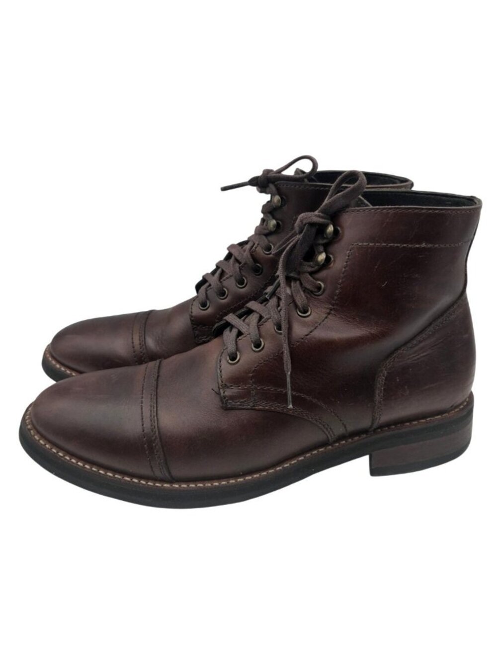 Thursday Mens Captain Classic Boots Size 10 Brown Mustang Leather  Cap Toe